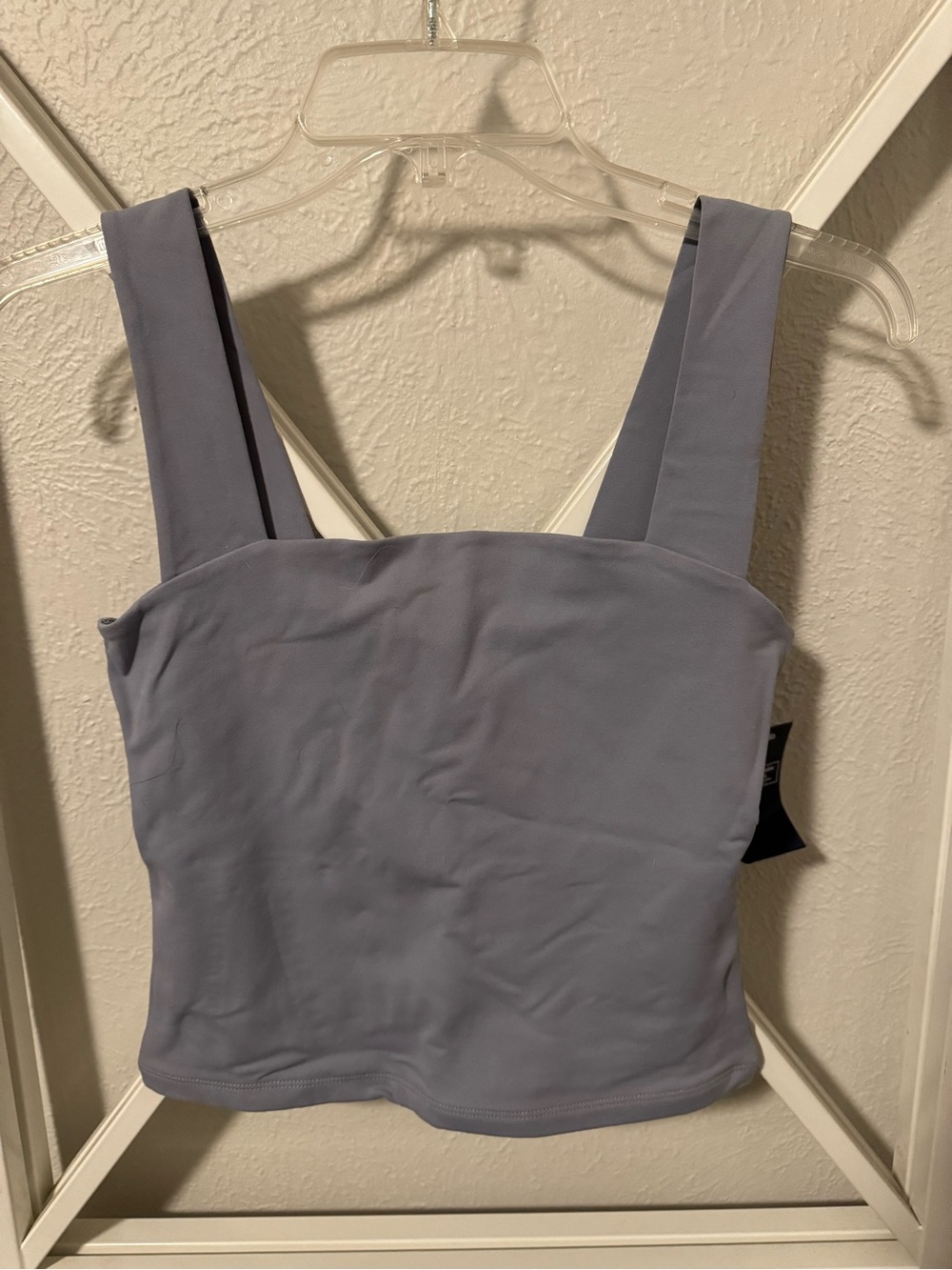 Abercrombie & Fitch Square Neck Crop Top in Dusty Blue-Gray